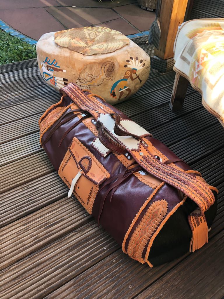 Ledertasche Weekender Ethno Braun Handmade