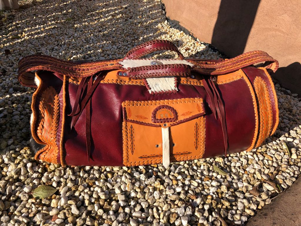 Ledertasche Weekender Ethno Braun Handmade