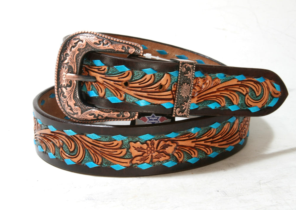 WG-303 Stars & Stripes Leder Westerngürtel