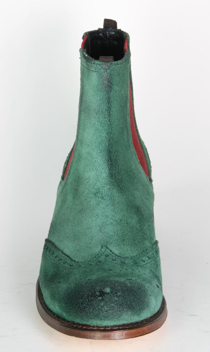 10049 Sendra Chelsea Boots Suede Verde