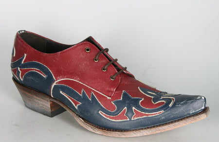 10066 Sendra Mezcal Schuhe Raspado Azul Rojo