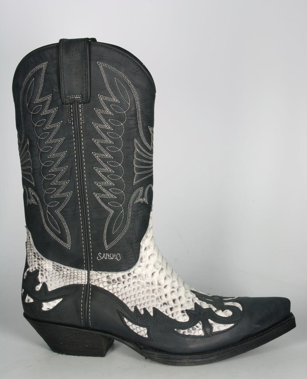 10106 Sancho Cowboy Boots Negro Python Natural