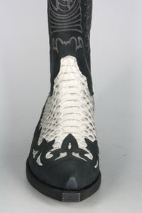 10106 Sancho Cowboy Boots Negro Python Natural