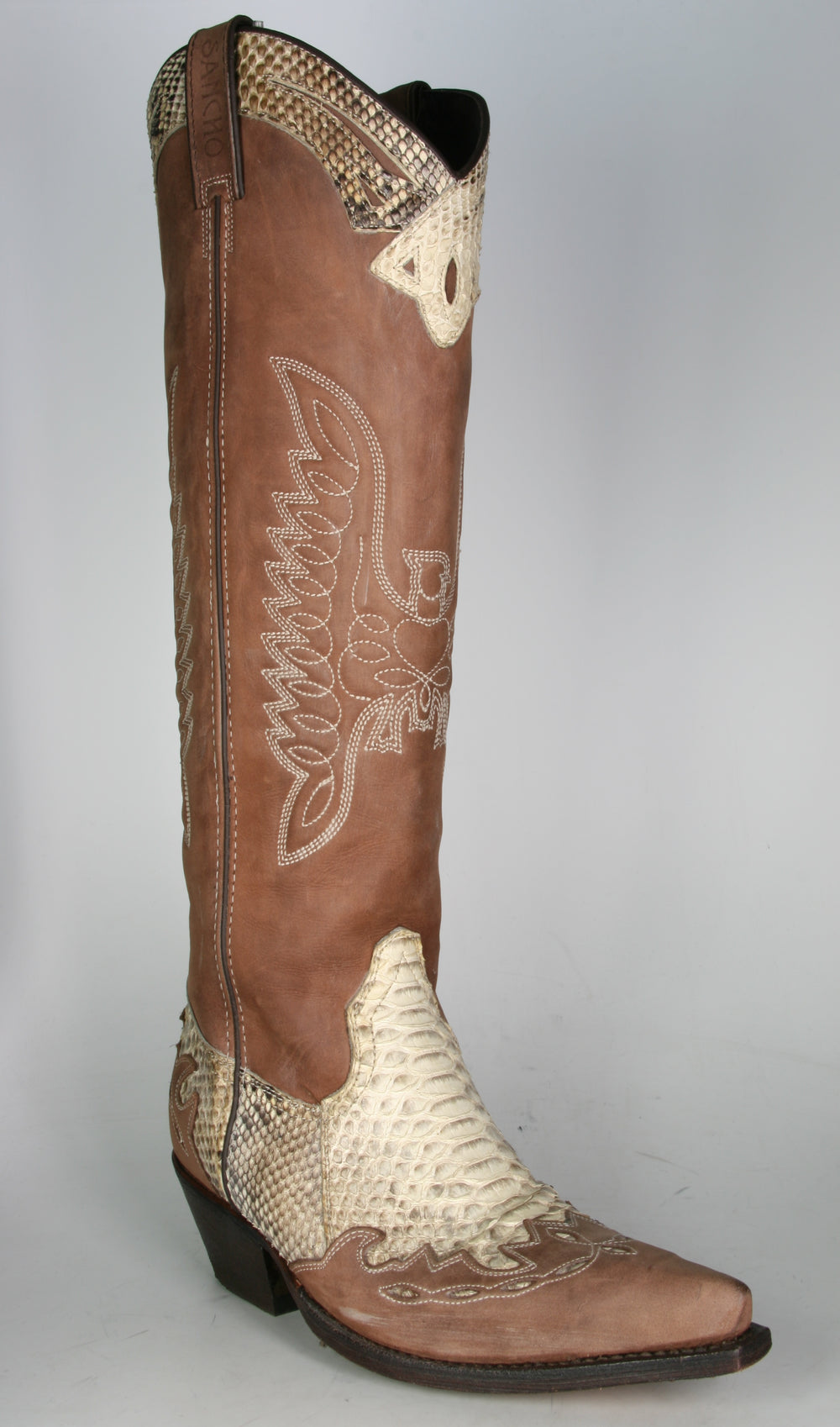 10146 Sancho High Shaft Boots Old C. Moka Python