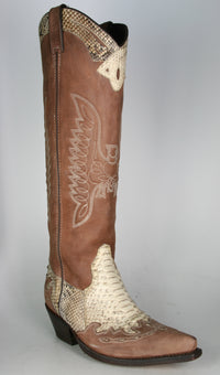 10146 Sancho High Shaft Boots Old C. Moka Python
