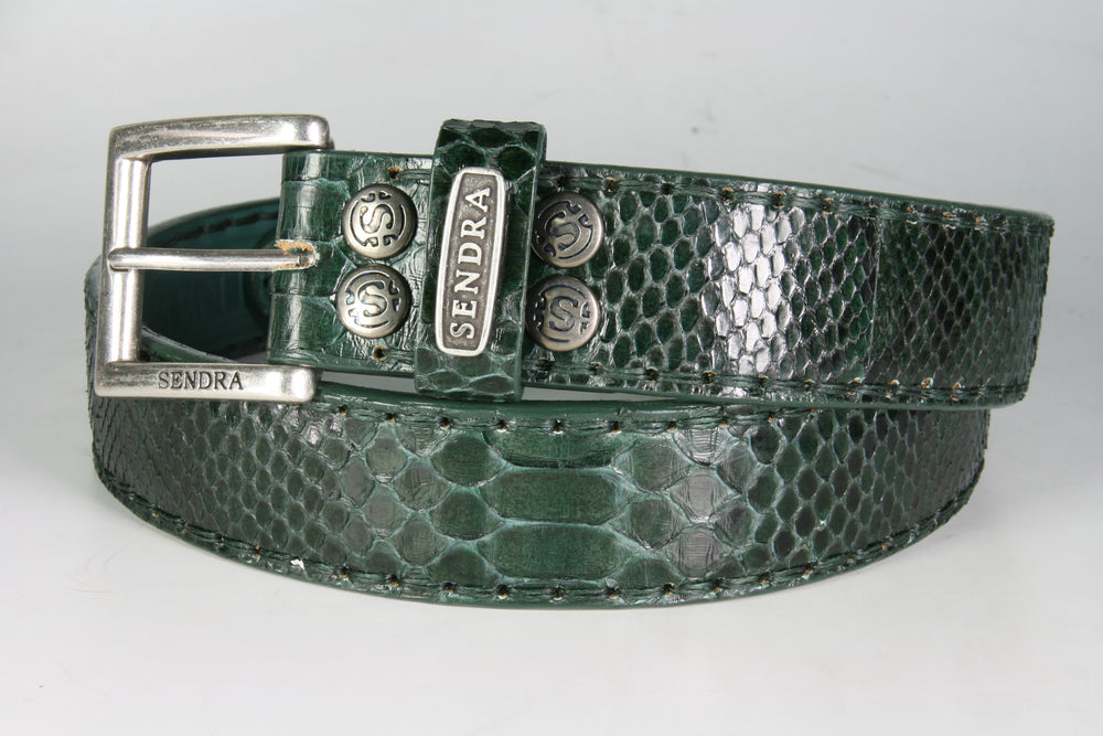1016 Sendra Python Belt Python Barr. Verde Botella