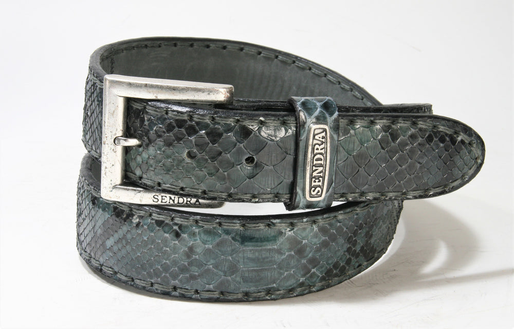 1016 Sendra Python Belt Python Barr. Charia Blue-Grey 