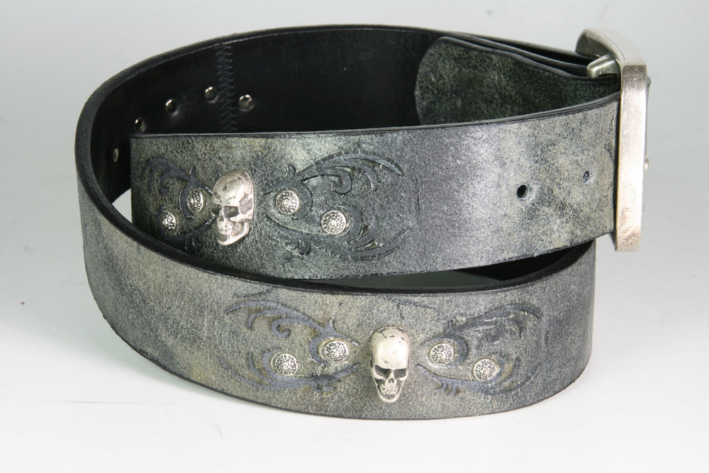 1021 Sendra Belt Barbados Negro skulls