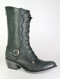 10403 Sancho Schnürstiefel Vintage Negro