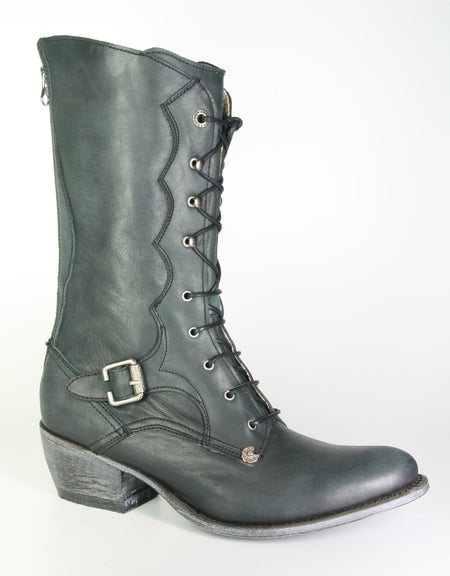 10403 Sancho Schnürstiefel Vintage Negro