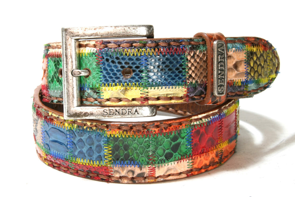 1046 Sendra Python Belt Patchwork Multicolor