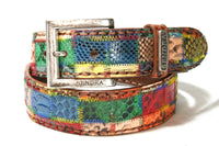 1046 Sendra Python Belt Patchwork Multicolor