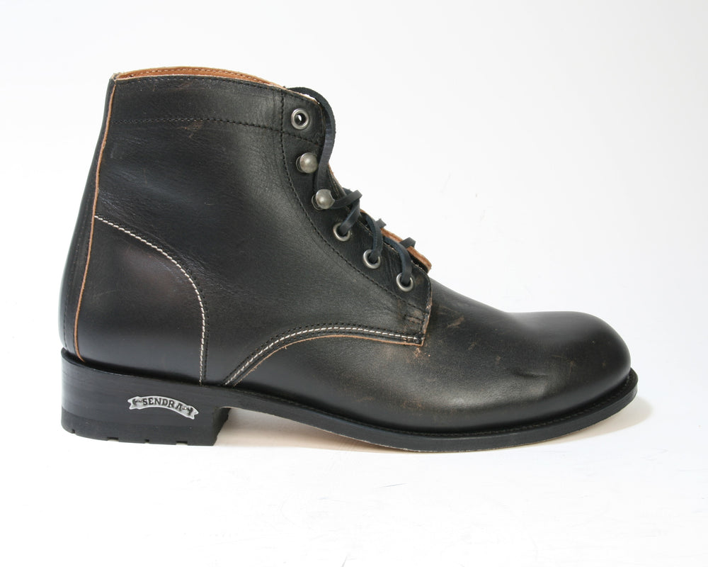 10604 Sendra Schnürboots Brush Off Biscuit Black