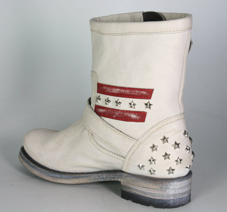 10796 Sendra Bikerboots Chiquita Raspado Marfil