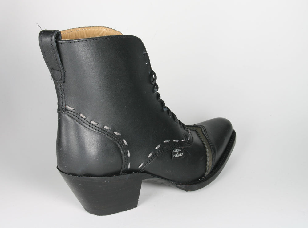 111 Ashley Stars&Stripes lace-up boots Black