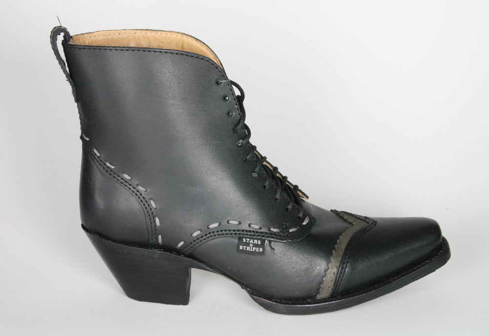 111 Ashley Stars&Stripes lace-up boots Black
