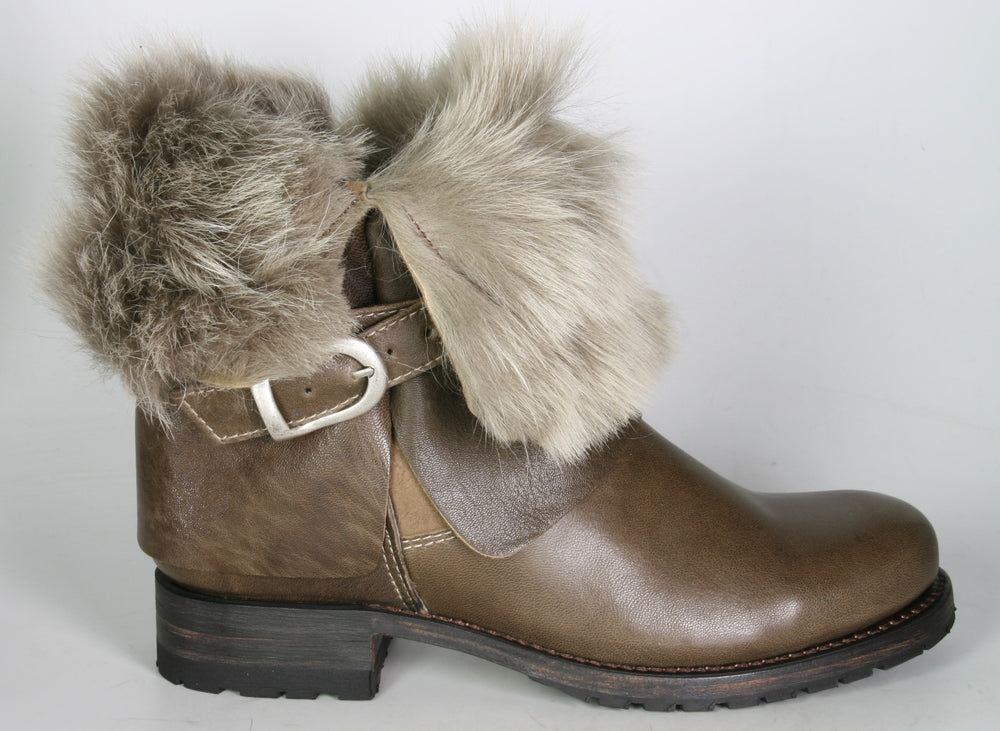 11342 Sendra Kurzstiefel Oyster Taupe Lammfell
