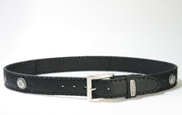 1187 Sendra Interchangeable Leather Belt Black Turquoise Conchas