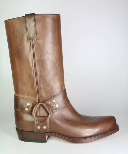 1195 Tony Mora Biker Boots Brown Leather Sole