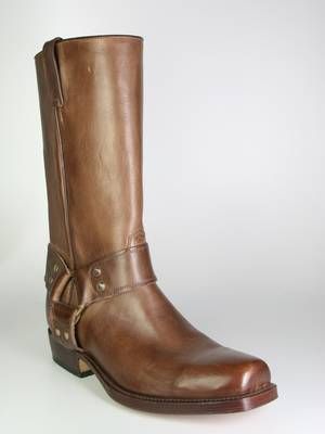 1195 Tony Mora Biker Boots Brown Leather Sole
