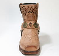 12407 Sendra Bikerboots Nobuck Peach Brash