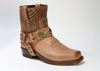 12407 Sendra Bikerboots Nobuck Peach Brash