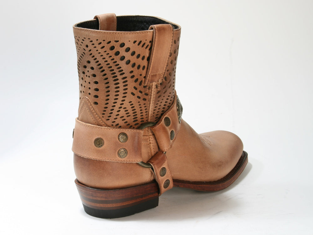 12407 Sendra Bikerboots Nobuck Peach Brash