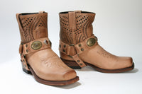 12407 Sendra Bikerboots Nobuck Peach Brash