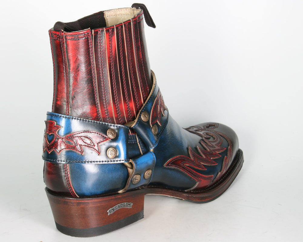 13887 Sendra Bikerboots BLUES Hurricane Rojo Ducados