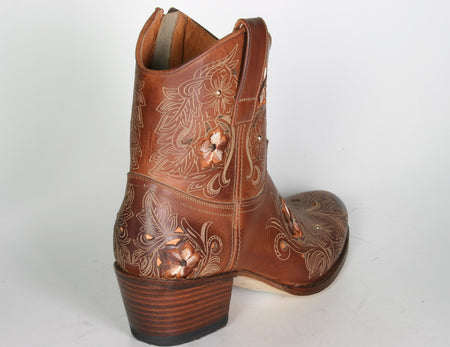 14194 Sendra Stiefelette Debora Sanoli Cognac Flower