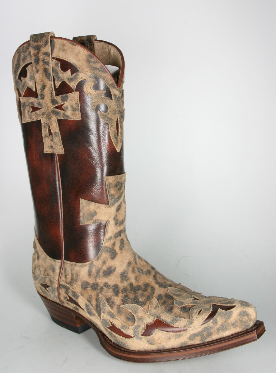 16115 Sendra Boots Leo Print Serr. Imit. Lince Flora Libano