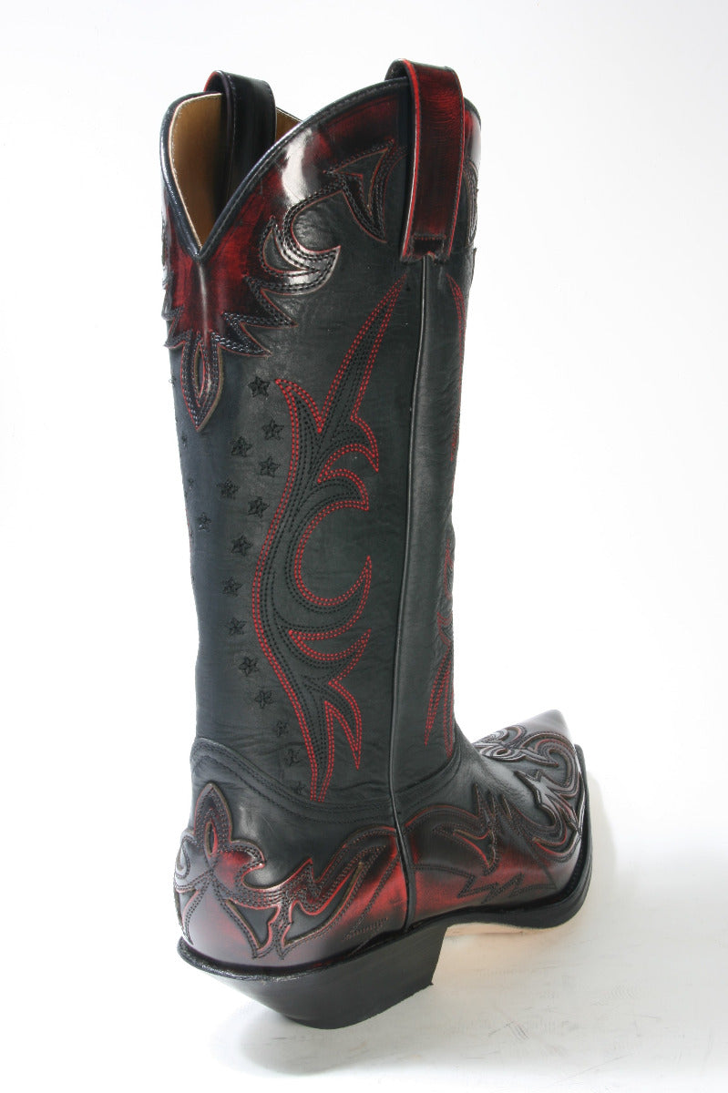 16374 Sendra Boots Cowboy boots Flora Rojo Sprinter Negro