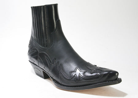 16598 Sendra Stiefeletten Flor. Negro Spr. Negro mit Reißverschluss