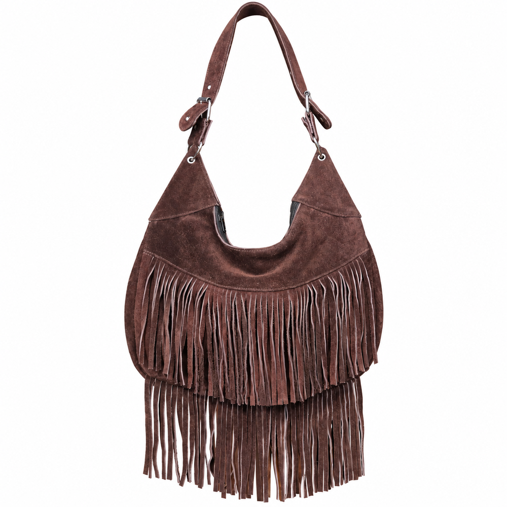 16643 Fransentasche braunes Wildleder