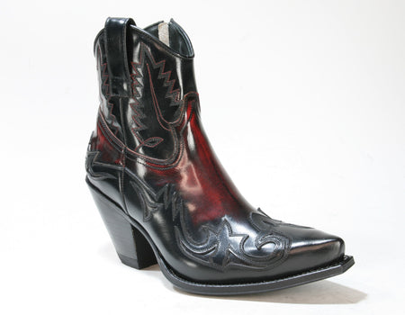 16695 Sendra Boots GORCA Flora Negro Flora Rojo Dirty