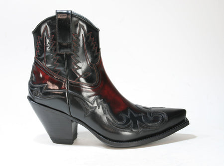 16695 Sendra Boots GORCA Flora Negro Flora Rojo Dirty