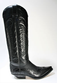 17354 Sendra Boots Cowboy Boots High Shaft Flora Negro