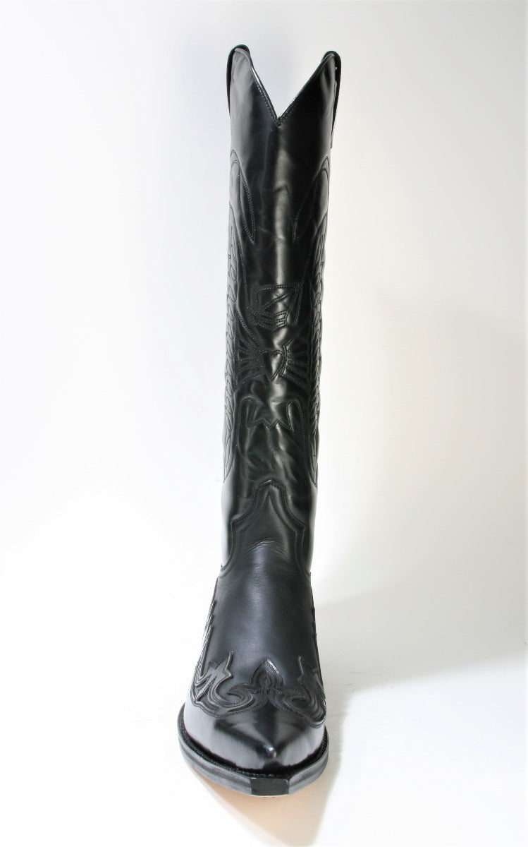 17354 Sendra Boots Cowboy Boots High Shaft Flora Negro