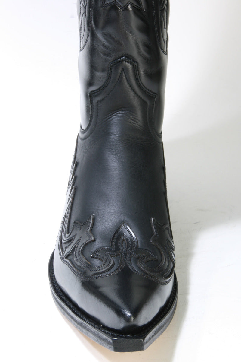17354 Sendra Boots Cowboy Boots High Shaft Flora Negro