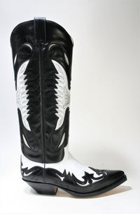 17355 Sendra Hochschaft Cowboystiefel Laca Negro Laca Blanco