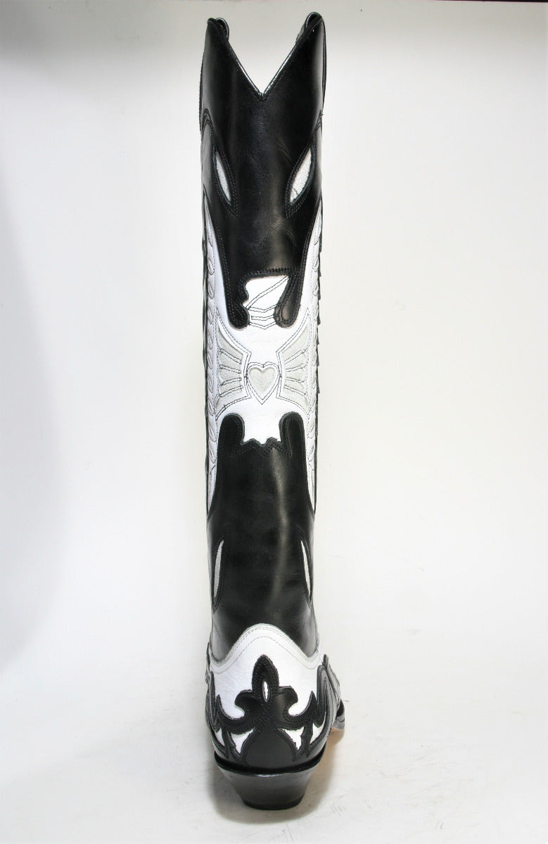 17355 Sendra Hochschaft Cowboystiefel Laca Negro Laca Blanco