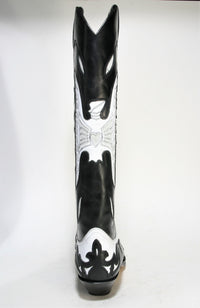 17355 Sendra Hochschaft Cowboystiefel Laca Negro Laca Blanco