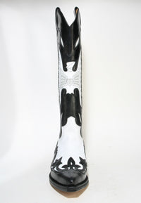 17355 Sendra Hochschaft Cowboystiefel Laca Negro Laca Blanco