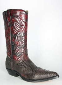 1887 Tony Mora cowboy boots Python Vino