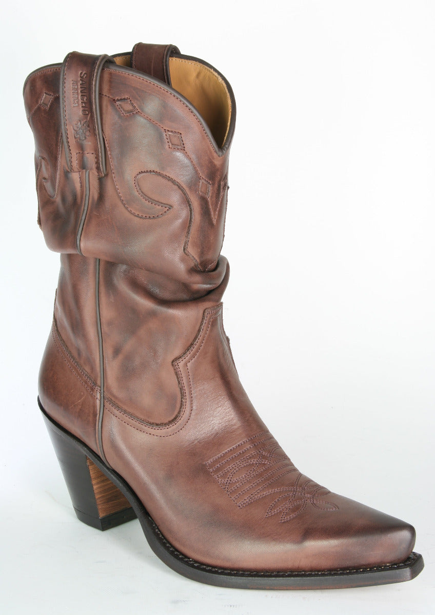 1952 Sancho Abarca Cowboy Boots Dark Tan