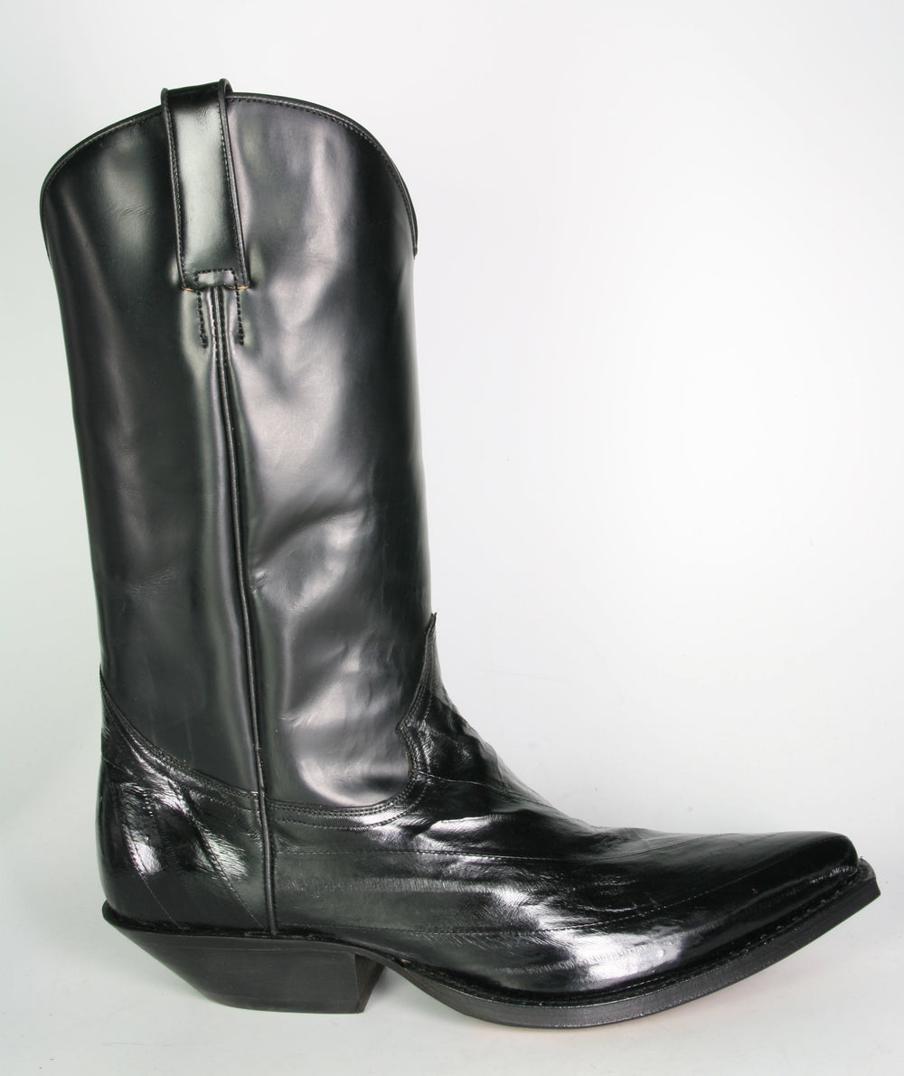 2051 Tony Mora Cowboy Boots Eel Leather Black