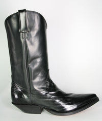 2051 Tony Mora Cowboy Boots Eel Leather Black