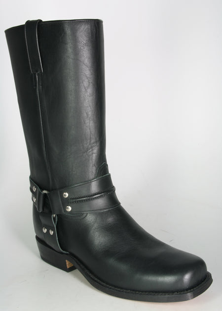 2332 Tony Mora Biker Boots Negro Leather Sole Wide