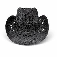 24429 Cowboyhut Strohhut schwarz