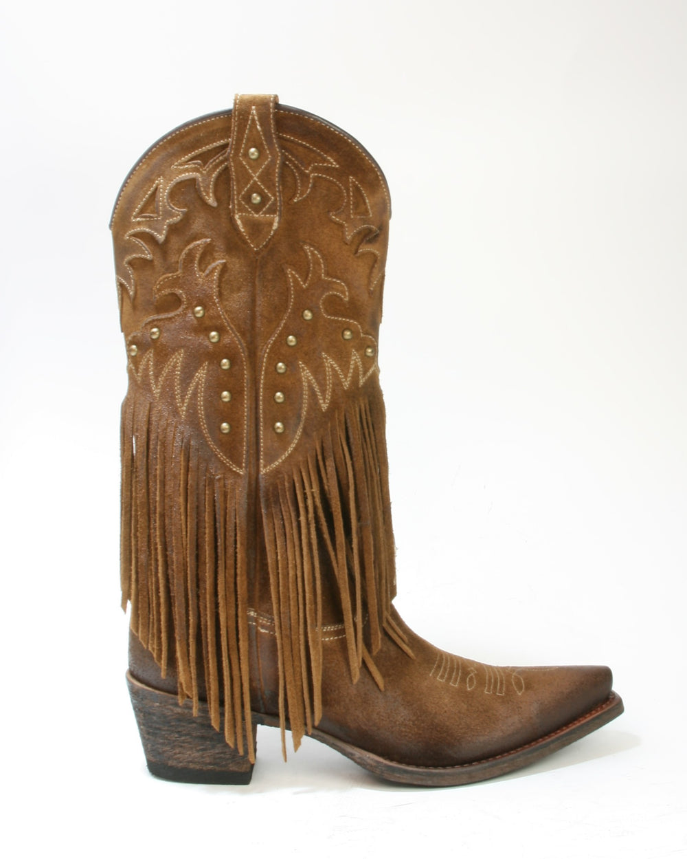 Exklusive Mayura Westernstiefel aus gewachstem Wildleder mit Fransen
